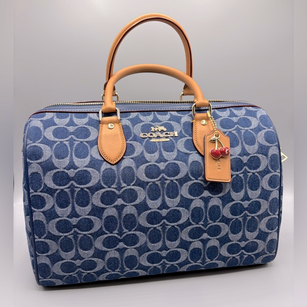 * SOLD *Coach large denim Rowan NWT